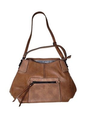 Realer Soft Brown Faux Leather Purse Handbag Large Bucket Hobo Crossbody